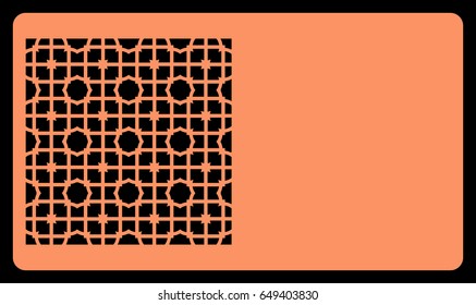 Cut out cards with lace pattern. Modern geometric card for laser cutting. Vector illustration.