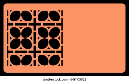 Cut out cards with lace pattern. Modern geometric card for laser cutting. Vector illustration.