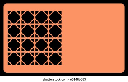 Cut out cards with lace pattern. Modern geometric card for laser cutting. Vector illustration.
