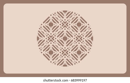 Cut out cards with lace pattern. Modern geometric card for laser cutting. Vector illustration. skin tone color