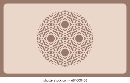 Cut out cards with lace pattern. Modern geometric card for laser cutting. Vector illustration. skin tone color