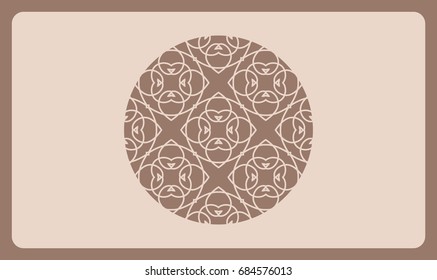 Cut out cards with lace pattern. Modern geometric card for laser cutting. Vector illustration. skin tone color