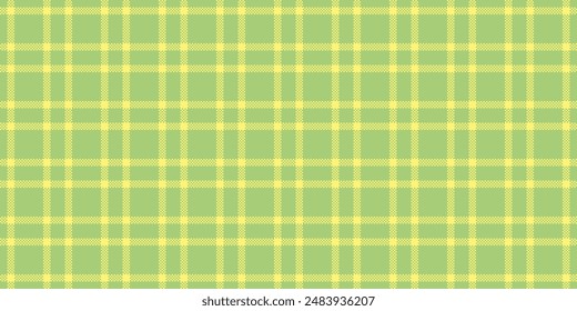 Cut out check background texture, summer plaid tartan textile. Customize vector fabric pattern seamless in green and yellow color.