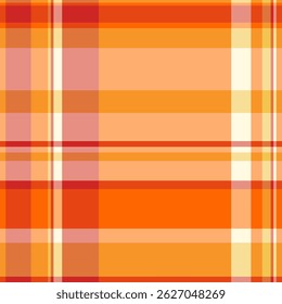 Cut out check plaid texture, shop background fabric tartan. Machinery seamless pattern vector textile in orange and bright colors palette.