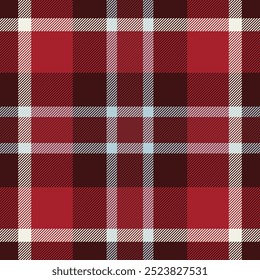 Cut out check tartan textile, complexity vector plaid fabric. Patterned background texture pattern seamless in red and dark colors palette.