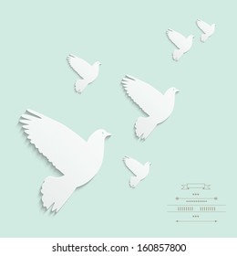Cut out dove. Gentle illustration in vector on white background