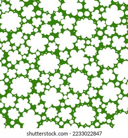 Cortar el patrón floral sobre un fondo verde. Las flores son un fondo transparente, se puede sustituir cualquier color. Imagen vectorial sin inconvenientes.