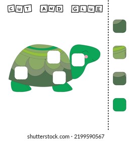 Cut out and glue. Educational game for children. Vector template.