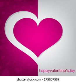 Cut out heart card in vector format.