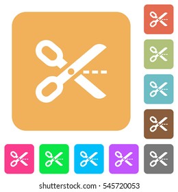 Cut out icons on rounded square vivid color backgrounds.