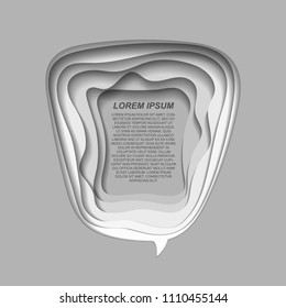 Cut out layers of paper. Vector design for business presentations, flyers, posters. Layers of different shades of color. Place for text. Interactive bubble. Geological layers. Vector illustration.