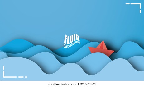 Cut out paper 3d effect with shadow vector illustration background for banner poster