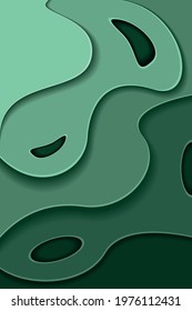 Cut out of paper with abstract summer background with paper cutouts. design for banner, flyer, invitation, poster, website or greeting card, vector illustration is cut by wave in the frame. Paper Craf