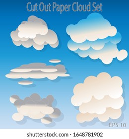 Cut Out Paper Cloud Set