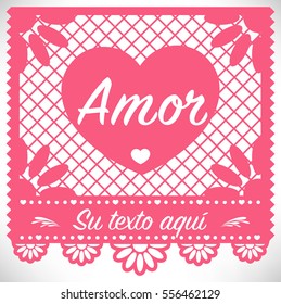 Cut Out Paper Composition   Love - Spanish text