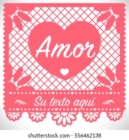 Cut Out Paper Composition of?? Love - Spanish text