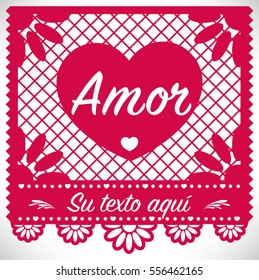 Cut Out Paper Composition   Love - Spanish text