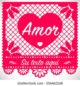 Cut Out Paper Composition  Love - Spanish text