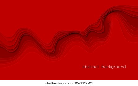 Recortar el fondo abstracto rojo del diseño de papel. Fondo del recorte rojo para presentación, portada, banner, plantilla de sitio web. Ilustración del vector EPS10