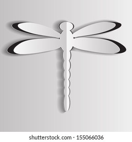 cut out from paper of a dragonfly