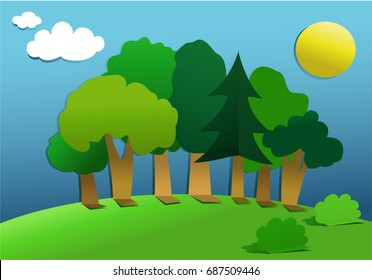 Place Deforestation Vector Illustration On White Stock Vector (Royalty ...