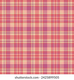 Cut out plaid textile seamless, hipster background tartan vector. Content fabric texture check pattern in red and pink colors.