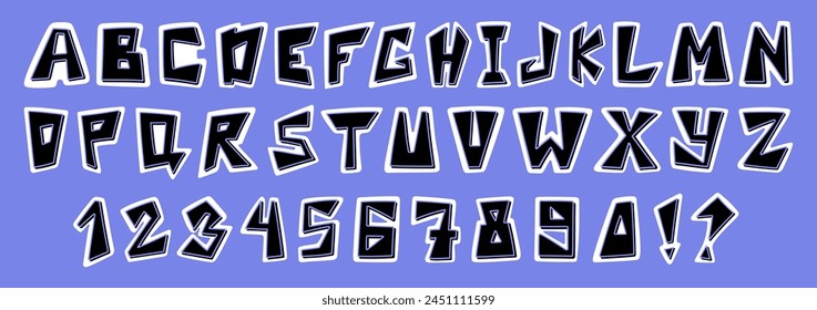 Cut out ransom font. Alphabet for scrapbooking. Vector.