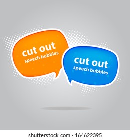 Cut out style speech bubbles