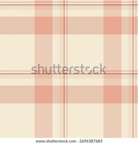 Cut out texture check fabric, lumberjack plaid background pattern. Lined tartan vector seamless textile in light and antique white colors palette.