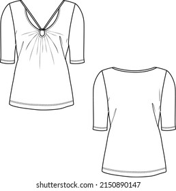cut out top, v neck top