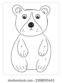 Cortar Panda, ilustración Panda, Animales, páginas colorantes, debajo del agua, Negro y blanco