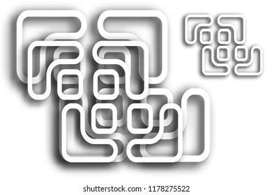 Cut paper abstract  geometric background, vector illustration