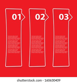 cut paper banners Design template on red background / can be used for infographics / numbered banners / horizontal cutout lines / graphic or website layout vector / brochure or cover design