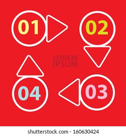 cut paper banners Design template on red background / can be used for infographics / numbered banners / horizontal cutout lines / graphic or website layout vector / brochure or cover design