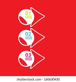 cut paper banners Design template on red background / can be used for infographics / numbered banners / horizontal cutout lines / graphic or website layout vector / brochure or cover design