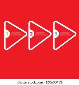 cut paper banners Design template on red background / can be used for infographics / numbered banners / horizontal cutout lines / graphic or website layout vector / brochure or cover design