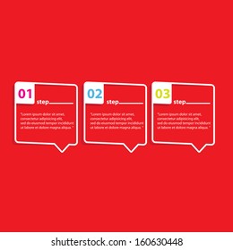 cut paper banners Design template on red background / can be used for infographics / numbered banners / horizontal cutout lines / graphic or website layout vector / brochure or cover design