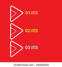 cut paper banners Design template on red background / can be used for infographics / numbered banners / horizontal cutout lines / graphic or website layout vector / brochure or cover design