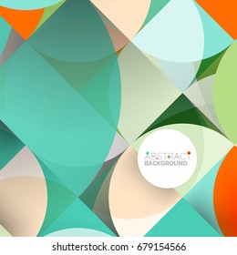 Cut paper circles, mosaic mix geometric pattern design. Business or technology presentation template, brochure or flyer layout, or geometric web banner