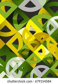Cut paper circles, mosaic mix geometric pattern design. Business or technology presentation template, brochure or flyer layout, or geometric web banner