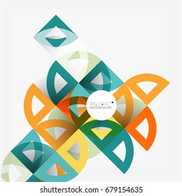 Schneide Papierkreise, Mosaik mischen geometrische Muster Design. Vorlage für Geschäfts- oder Technologiepräsentation, Broschüren- oder Faltblatt-Layout oder geometrischer Webbanner