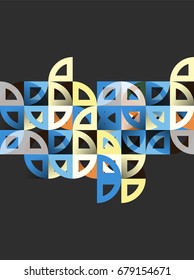 Círculos de papel cortado, diseño de patrones geométricos de mezcla de mosaicos. Plantilla de presentación de negocios o tecnología, diseño de folletos o volantes, o banner web geométrico