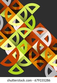 Círculos de papel cortado, diseño de patrones geométricos de mezcla de mosaicos. Plantilla de presentación de negocios o tecnología, diseño de folletos o volantes, o banner web geométrico