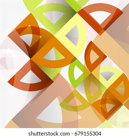 Cut paper circles, mosaic mix geometric pattern design. Business or technology presentation template, brochure or flyer layout, or geometric web banner