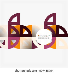 Cut paper circles, mosaic mix geometric pattern design. Business or technology presentation template, brochure or flyer layout, or geometric web banner