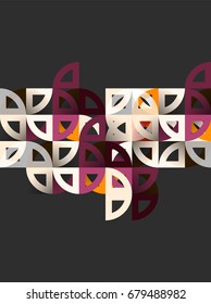 Círculos de papel cortado, diseño de patrones geométricos de mezcla de mosaicos. Plantilla de presentación de negocios o tecnología, diseño de folletos o volantes, o banner web geométrico