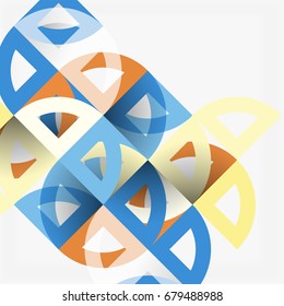 Cut paper circles, mosaic mix geometric pattern design. Business or technology presentation template, brochure or flyer layout, or geometric web banner