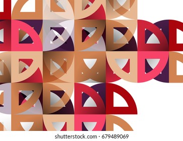 Cut paper circles, mosaic mix geometric pattern design. Business or technology presentation template, brochure or flyer layout, or geometric web banner