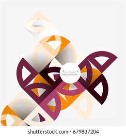Schneide Papierkreise, Mosaik mischen geometrische Muster Design. Vorlage für Geschäfts- oder Technologiepräsentation, Broschüren- oder Faltblatt-Layout oder geometrischer Webbanner