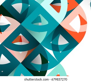 Cut paper circles, mosaic mix geometric pattern design. Business or technology presentation template, brochure or flyer layout, or geometric web banner